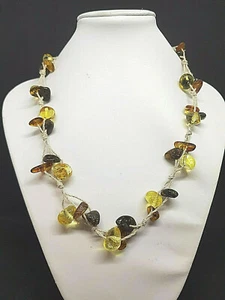 Beautiful Natural Baltic Amber Multicolor Knotted Necklace - Picture 1 of 5