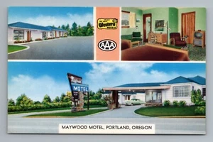 Maywood Motel Portland Oregon Postcard - Picture 1 of 2