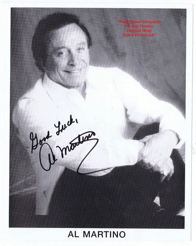 AL MARTINO American Singer Actor Johnny Fontane  HAND SIGNED B/W Photo Cover