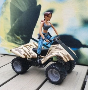 Lara Croft TR3 on QUAD BIKE 20cm Atlas Editions Scene 15cm figure AREA 51 rare - Picture 1 of 9
