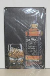 JDMS7 JACK DANIEL'S WHISKEY BOTTLE & GLASS Metal Sign New 30 cm H X 20 cm W - Bild 1 von 2