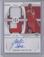 JABARI SMITH JR 2022-23 NATIONAL TREASURES ROOKIE DUAL PATCH AUTO 97/99 RPA RC