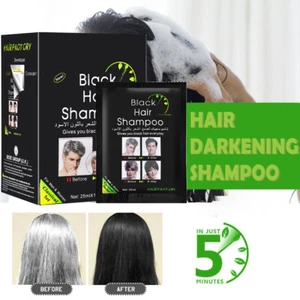 20 Instant 5-Min Black Hair Dye Black Shampoo White Become Black Hair Color - Picture 1 of 17