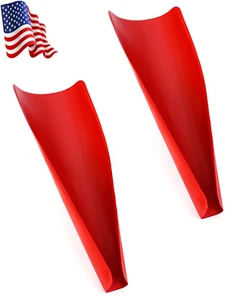Flexible Draining Oil Funnel Reusable Foldable Oil Free 14.57X6.7Inch 2 Pack Red - Picture 1 of 9