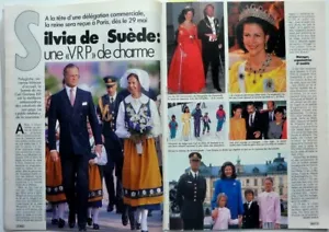 SILVIA SOMMERLATH (Queen SILVIA of SWEDEN) = 2 PAGES 1990 French CLIPPING - Bild 1 von 1