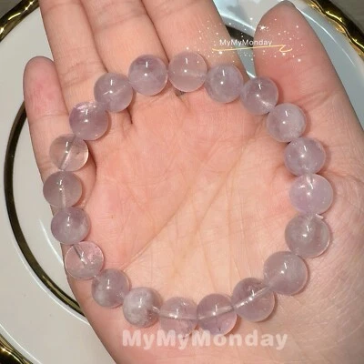 Natural Purple Rabbit hair Rutilated Quartz Bracelet 9mm - Image 1 of 4