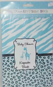 Baby Shower Dulce Safari LIBRO DE GUARDIAS azul niño fiesta suministra impulso - Imagen 1 de 4