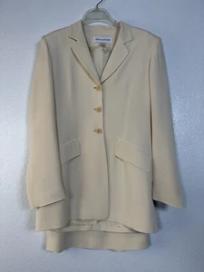 Jones New York Cream Ivory Ladies 100% Silk Blazer Jacket & Skirt Suit Size 6 - Picture 1 of 12