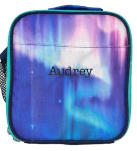 POTTERY BARN TEEN GEAR UP AURORA CLASSIC LUNCH BOX *AUDREY* NEW BAG PURPLE BLUE - Picture 1 of 3