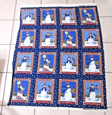 Daisy Kingdom Patriotic Snowfolk 4 Across Patch fabric, Sandi Gore-Evans - Image 1 of 4