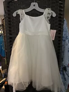 Davids Bridal Toddler Girls Size 2T White Tulle Flower Girl Formal White Dress✅✅ - Picture 1 of 8