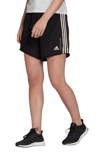 Adidas donna 3 righe orlo sfilacciato sportivo corto classico nero nuove con etichette taglia S $40 L249