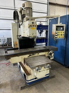 1998 ACRA 50 TAPER BED MILLING MACHINE ALL AXIS POWER FEEDS 3 AXIS DRO 59" X 13" - Picture 1 of 13