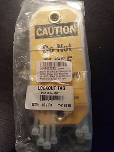Brady 10-Pcs 5-3/4"x3" Polyester Black/Yellow Accident Prevention Tags - Picture 1 of 2