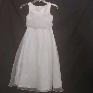 Bonnie Jean Communion/Flower Girl/Special Occasion White Dress w/Slip. Size 7 - Picture 1 of 7