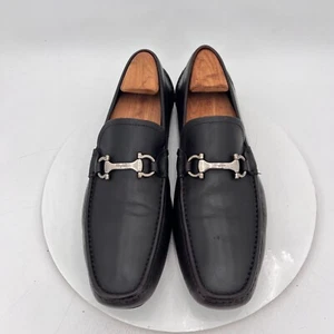 Salvatore Ferragamo Men Size 11D Dark Brown Leather Horse Bit Loafer Dress Shoes - Picture 1 of 12
