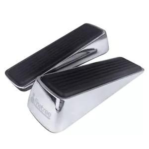 2 x Door Stoppers Heavy Duty Stainless Steel Door Wedges Non Slip Rubber Base - Picture 1 of 8