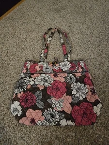 Bolso de Mano Vera Bradley Rosa Floral Cachemira Doble Asa Trasero Talla 11.5"x14.5"x4.5" - Imagen 1 de 6