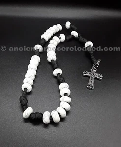Himmelfahrt Militär 550 anglikanischer Paracord Rosenkranz, Vintage antik Kreuz, Howlith - Bild 1 von 6