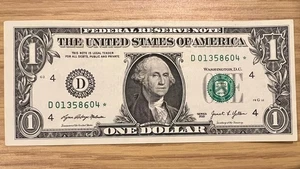 $1 Star Note 2021 circulated ungraded low serial # D01358604* nice condition - Picture 1 of 3