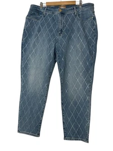Kut From The Kloth Jeans Women Size 20 Blue Stretch Rhinestone ‘Embellished New - Picture 1 of 8
