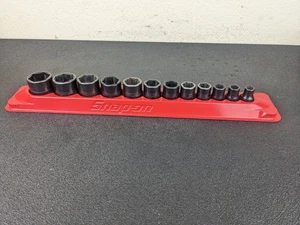 #bm391 Snap On Tools 12 Piece SAE Short 3/8 Impact Sockets Shallow Sockets - Picture 1 of 17