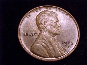 Centavo Lincoln 1913-S, grado extra fino. Una bonita moneda con superficies brillantes. - Imagen 1 de 2