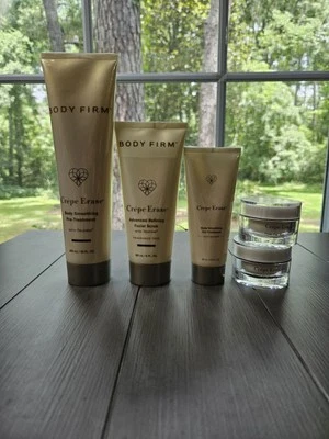 Crepe Borrado Cuerpo FIRME Lote de 5 Suavizantes Corporales Reparación de Manos Exfoliante Facial 2 Fijación de Ojos Foto 1 de 2