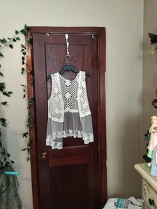 Cato Ivory Lace Hem Vest Boho Cottagecore Size Large - Picture 1 of 13