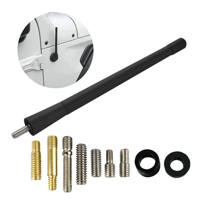 Universal 7" Auto Aleación de Aluminio Fibra de Carbono FM AM Radio Coche Antena Aérea AAA Foto 1 de 4