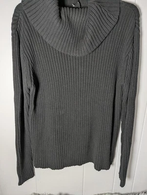 Relativity Ladies Black Ribbed Turtle Neck Sweater Size M Thick Preppy - Image 1 of 3
