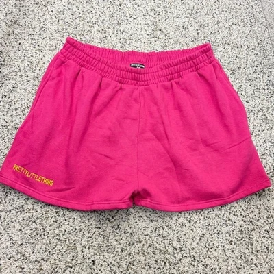 Pantalones Cortos de Sudadera PrettyLittleThing Rosa para Mujer XL Cintura Alta Bolsillos Y2K Cómodos Foto 1 de 4