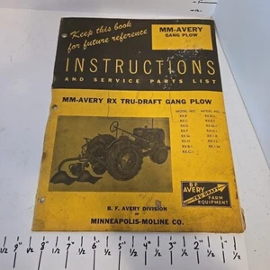 Minneapolis Moline Owners Guide Avery Rx Tru-draft Gang Pflug - Bild 1 von 7