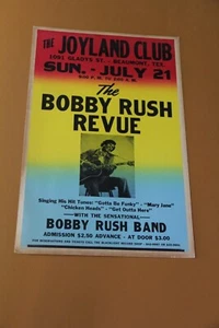 BOBBY RUSH POSTER BEAUMONT,TEX. VINTAGE CARDBOARD POSTER 1970's BLUES - Picture 1 of 5
