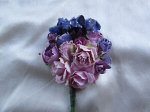 Vintage Millinery Flowers BOUQUET Nosegay Periwinkle Blue Velvet