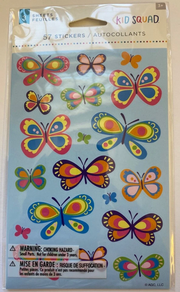 57 Pegatinas Mariposa (3 Hojas) Favores Fiesta Suministro Profesor Muelle Foto 1 de 1