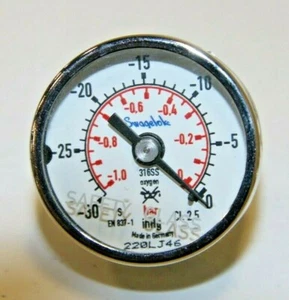 Swagelok Pressure Gauge 316SS Oxygen 0-30 - 17988 - Imagen 1 de 2