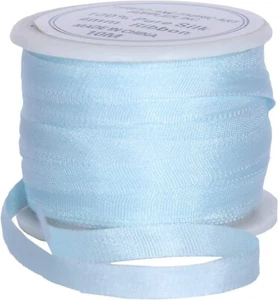 Threadart 100% Pure Silk Ribbon - 2mm Pale Blue - No. 600 - 10M (11 Yards) - Picture 1 of 7