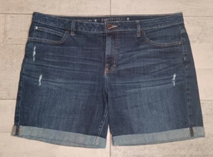 Jennifer Lopez Damen 16W dunkle Waschung Boyfriend Distressed Denim Bündchen Shorts - Bild 1 von 12