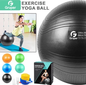 Gruper Exercise Yoga Swiss Ball Gym Fitness Pregnancy Birthing Anti Burst 75cm - Picture 1 of 30