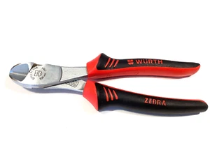 Wurth Zebra 071401598 NEW Heavy Duty 8” Power Side Cutter Pliers Comfort Grips - Foto 1 di 10