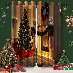 Baocicco Christmas Blackout Window Curtains for Bedroom Living Room Xmas Tree... - Picture 1 of 7
