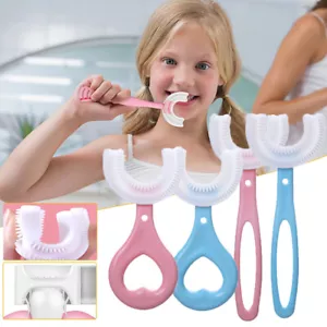 Cepillo de dientes para niños bebé limpieza bucal silicona suave en forma de U cepillo de dientes Suppli @ v - Imagen 1 de 16