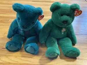 Vintage Ty Beanie Buddy Baby groß Erin Kleeblatt 98 grün Plüsch 14 Zoll 2000 Teddybär - Bild 1 von 14