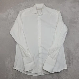 Zegna Shirt Men Large Long Sleeve Dress Oxford Suit Ermenegildo French Cuff - Picture 1 of 8