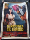 La Maschera Del Demonio / Black sunday 1960 Italian 2 Fogli Horror movie Poster 
