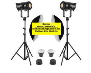 💡 Bowens Gemini GM400RX Studio Blitz Kopf 2er Set mit Stativen Foto Licht Set - Bild 1 von 24