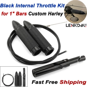 1" 25mm Bar Motorcycle Internal Throttle Control Sleeve Black For Harley Custom - Picture 1 of 7
