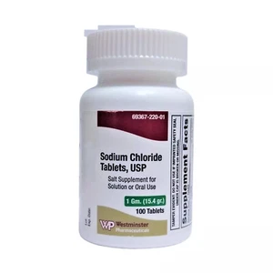 Westminster Pharmaceuticals Sodium Chloride USP Salt Supplement Tablets 100 Ct - Picture 1 of 1