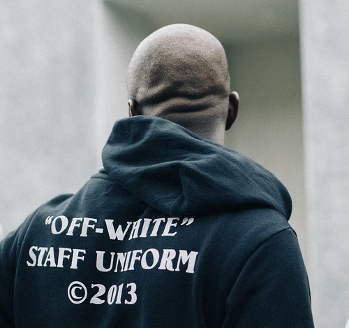 Felpa con Cappuccio Off White Nera Staff Uniform Taglia M FW20